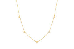  Starlit Drops - Link necklaces - Silver / 14kt GP - Zirconia - 45cm